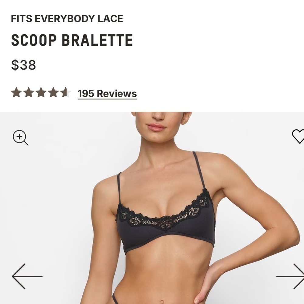 SKIMS FITS EVERYBODY LACE SCOOP BRALETTE